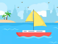 Jeu Coloring Book: Boat On Sea