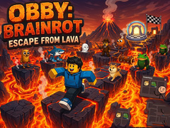 Jeu Obby: Brainrot escape from Lava